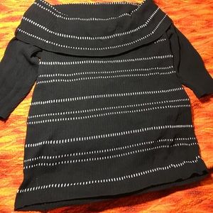 LB Black and White off the shoulder sweater!